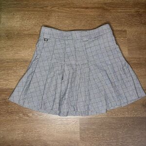 Dickies Brown Plaid Pleated Mini Skirt Size S